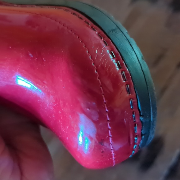 Super Red Patent Stapled Professional Clog. Sz 38. - Picture 5 of 14